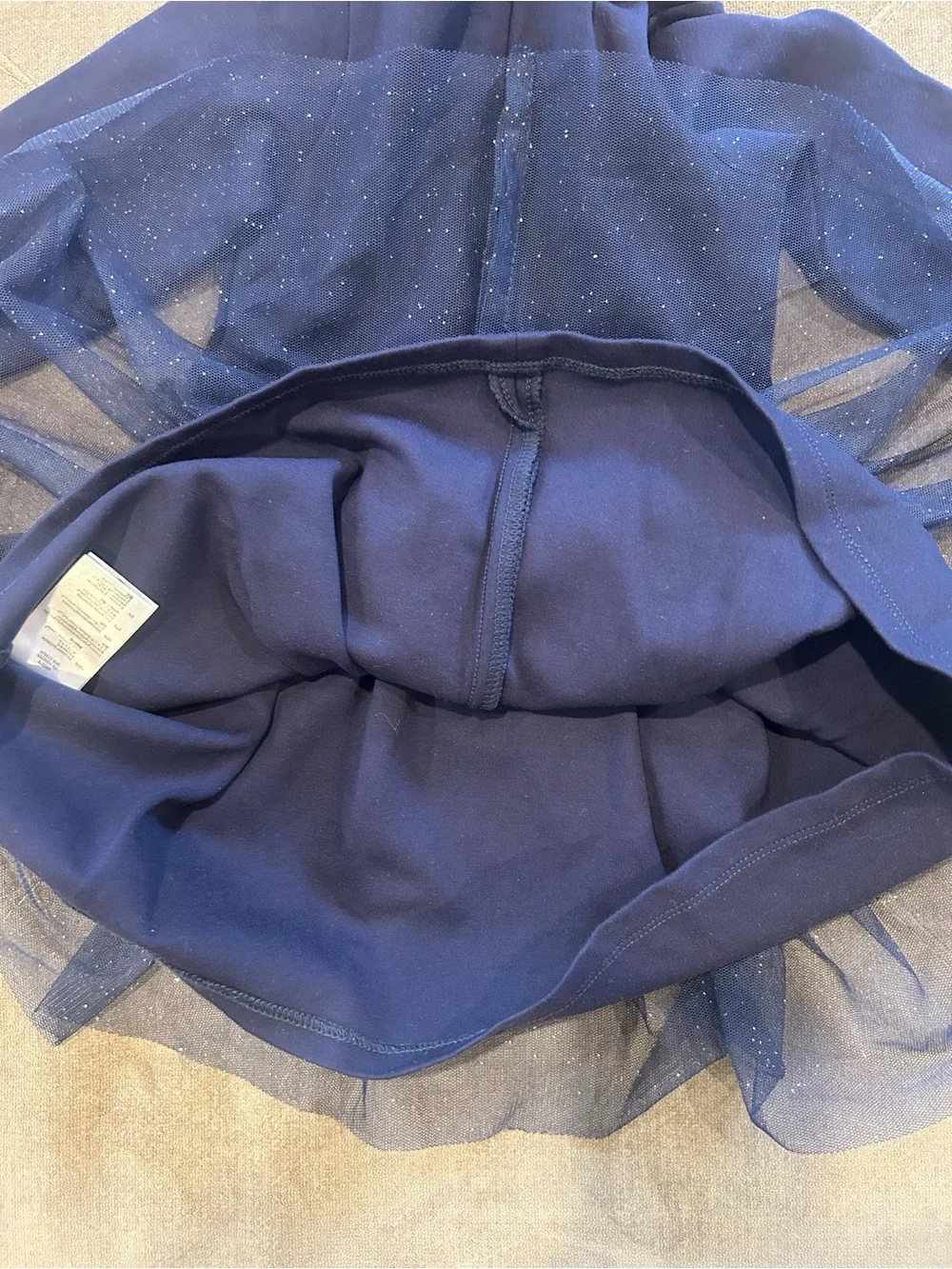 Billieblush Girls Navy Sparkle Tulle Dress with Gold Waistband Size 18 months